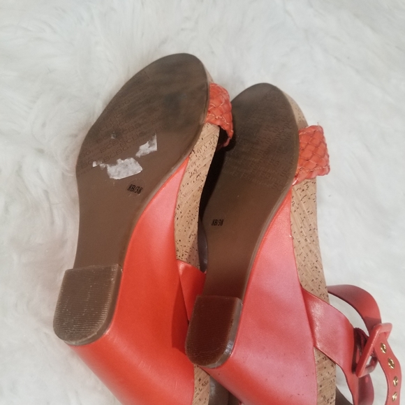 BCBGeneration orange wedges cork shoes. Size 8 - Picture 3 of 8